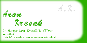 aron kresak business card